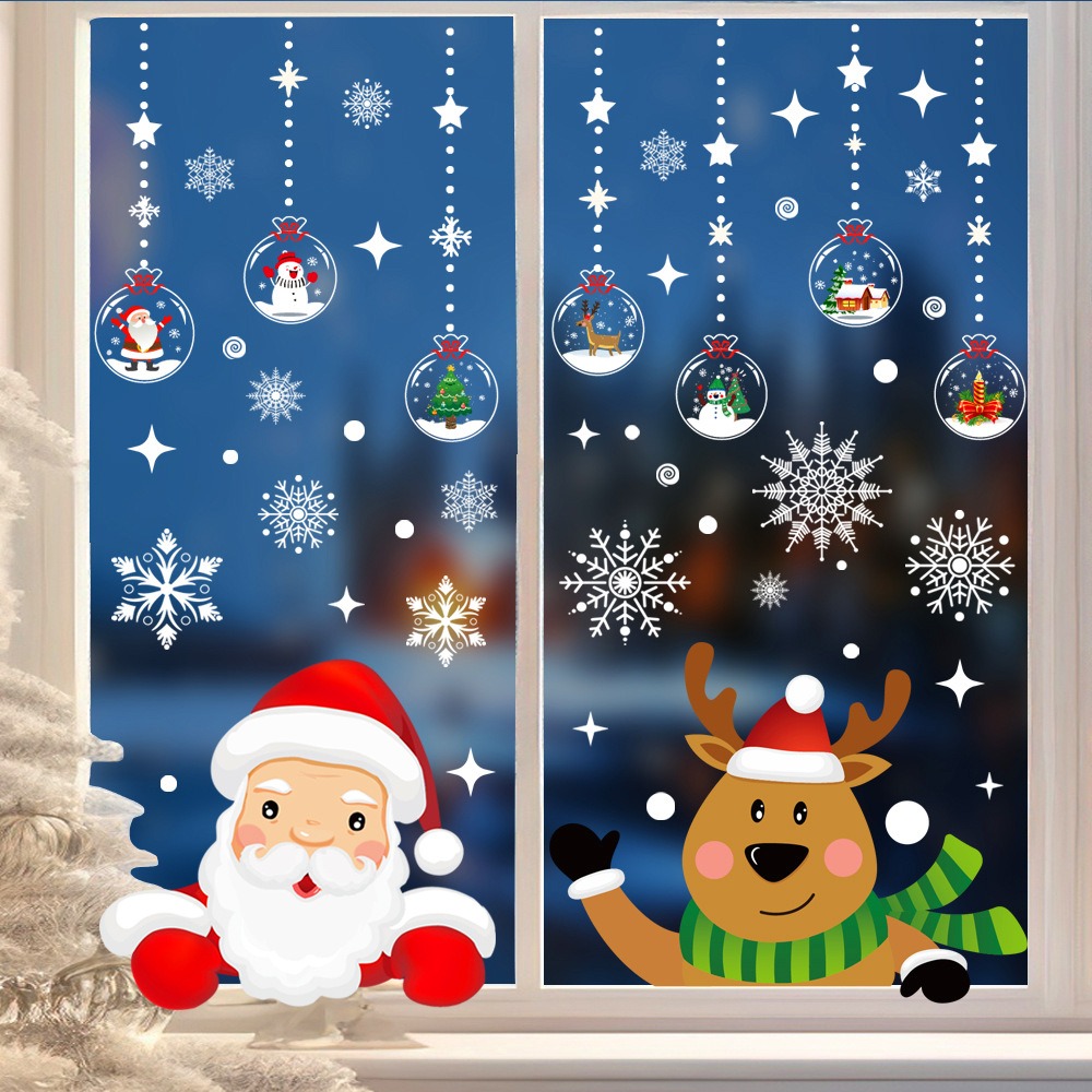 Snowflake Window Decal - Natal dos desenhos animados papai noel