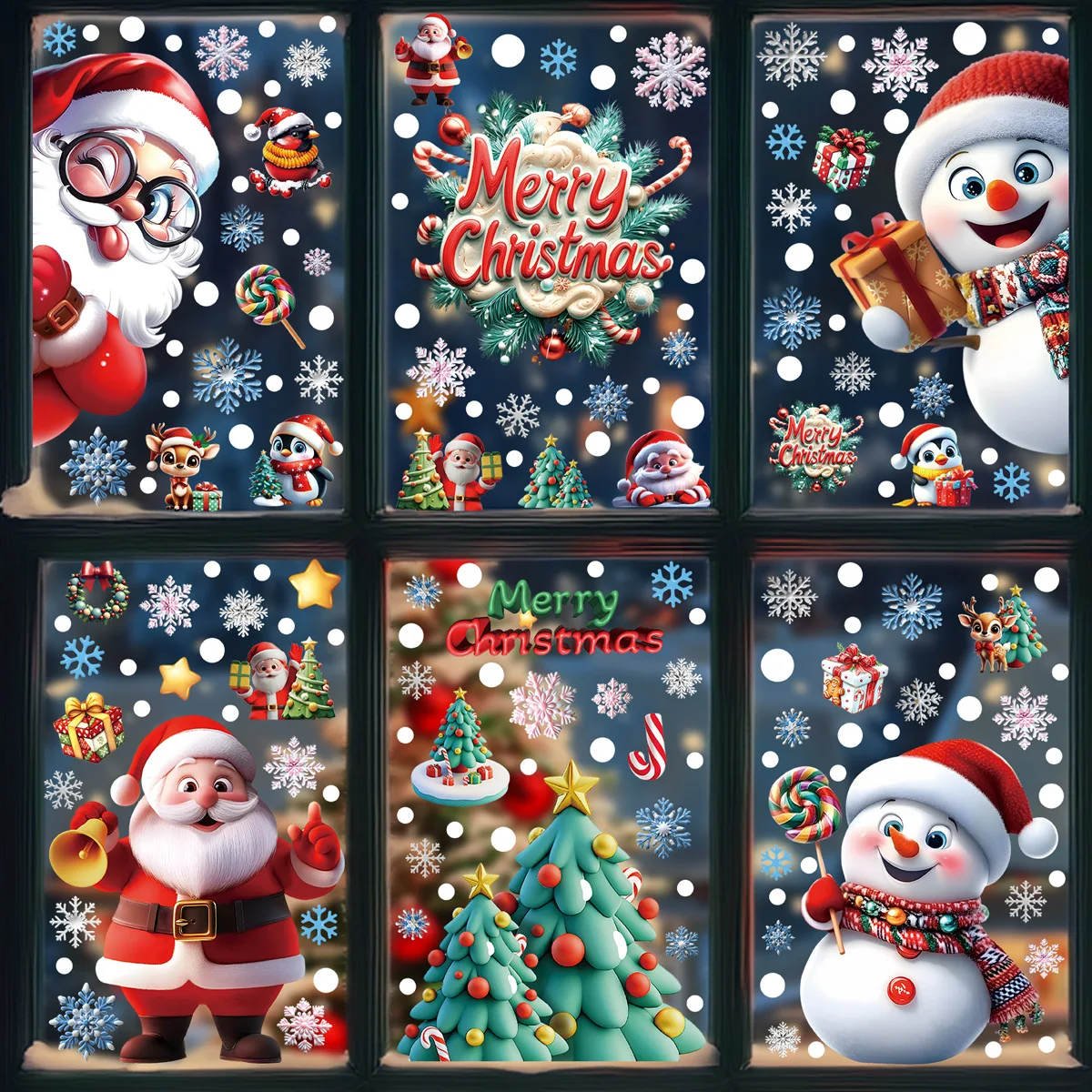 Snowflake Window Decal - 2025 janela estática de natal adere-homem