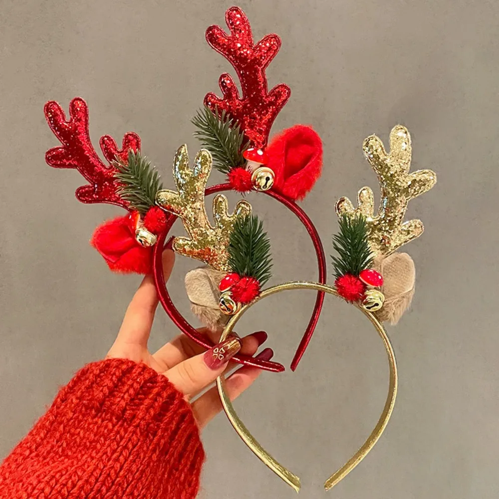 Natal glitter veado chifres ba - Reindeer Antlers Headband avaliação e preço
