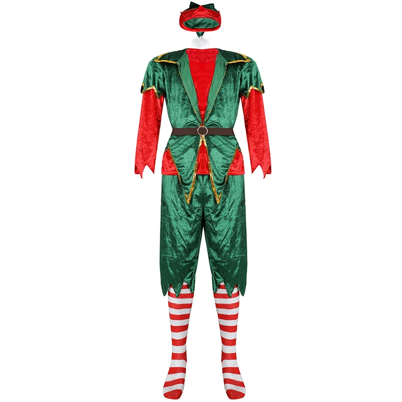 Natal papai noel traje casal t - Elf Costume Christmas avaliação e preço