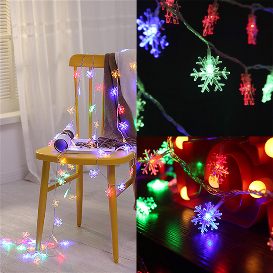 10/20/40 led floco de neve cor - Led Fairy String Lights avaliação e preço