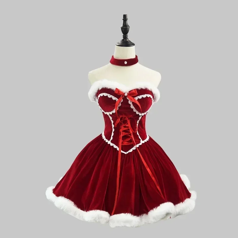 Ano novo vestido vermelho mant - Elf Costume Christmas avaliação e preço